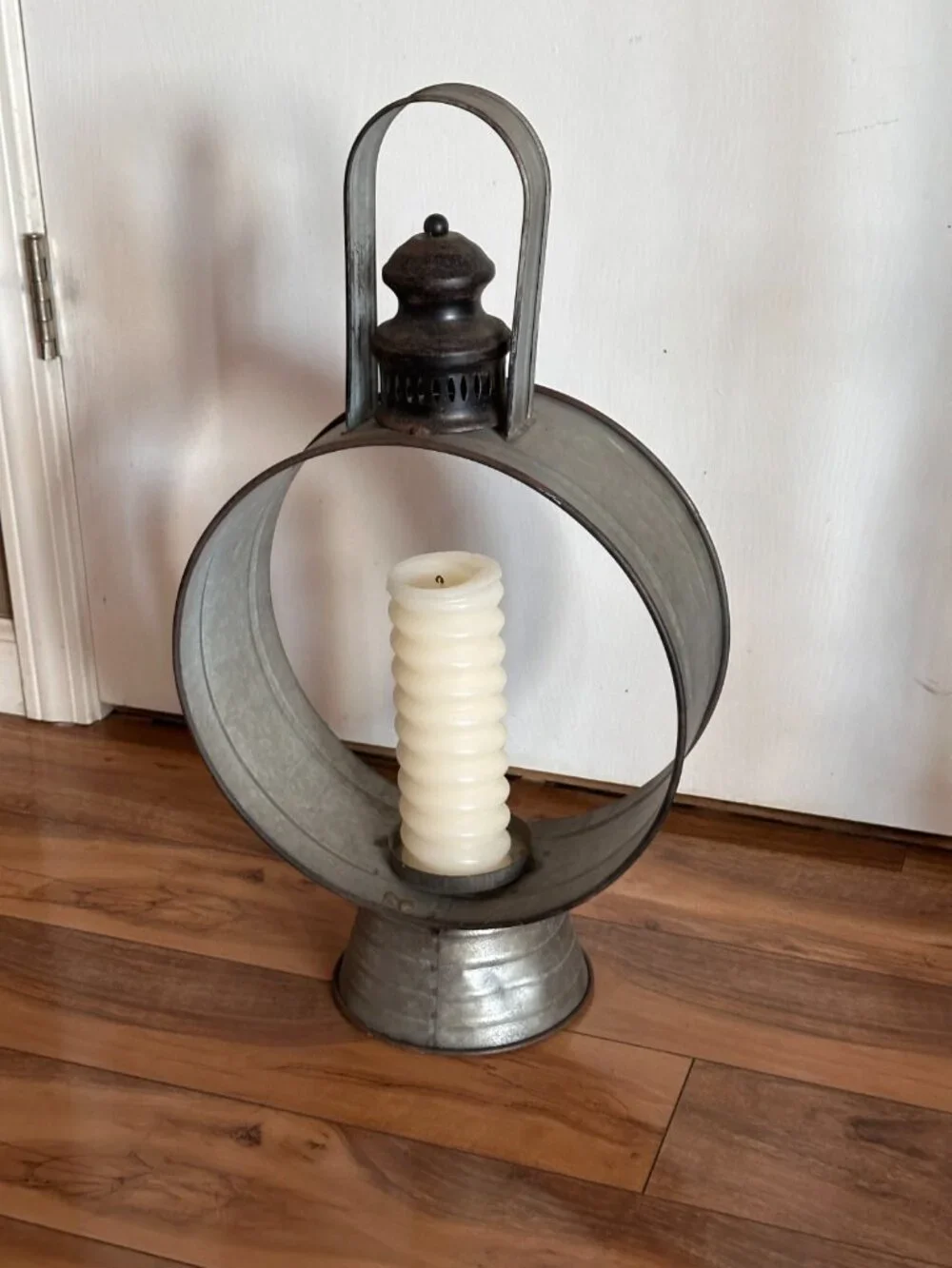 Metal Lantern Candle Plant Holder Farmhouse Decor Rustic Galvanized Lantern 22